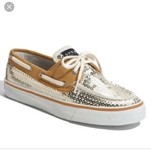 Gold Sequin Sperrys